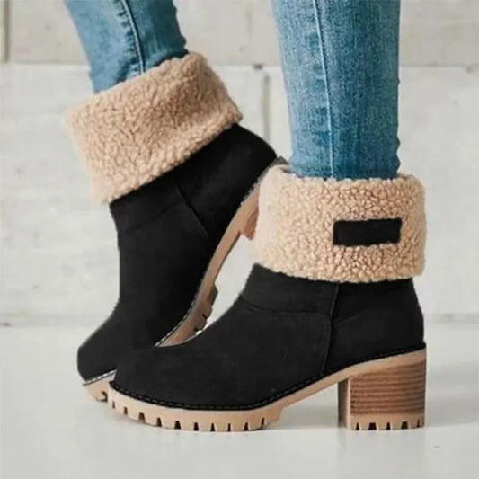 Woman shoes Winter New Boots Women Fur Warm Snow Boots Ladies Warm Wool Booties Ankle Boot Comfortable Shoes Casual Female Mid Calf Boots