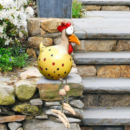 Outdoor  Big-eyed Chicken Creative Sculptures Garden Supplies Long Feet Craft Handicraft Waterproof Perfect Gifts for Outdoor Indoor Yard