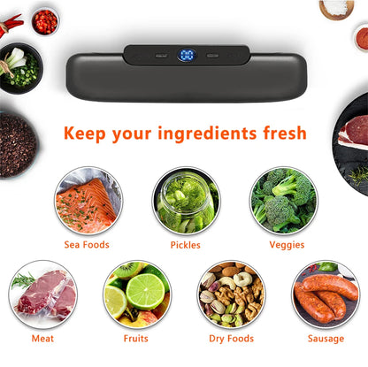 Kitchen  Electric Food Vacuum Sealer Machine And Bags Fast Vacuuming Wet Dry Food Kitchen Household Vacuum Packaging Vaccum Sealing Machine Mini kitchen appliance