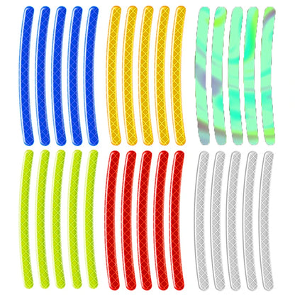 Car  Tire Rim Reflective Sticker Night Safety Warning Strip Motorcycle Bike Auto Wheel Hub Reflector Stickers Decals 20/40Pcs