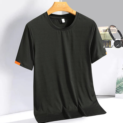 Men clothing  Ice Silk Thin Short Sleeve Quick Drying T-shirt for Men