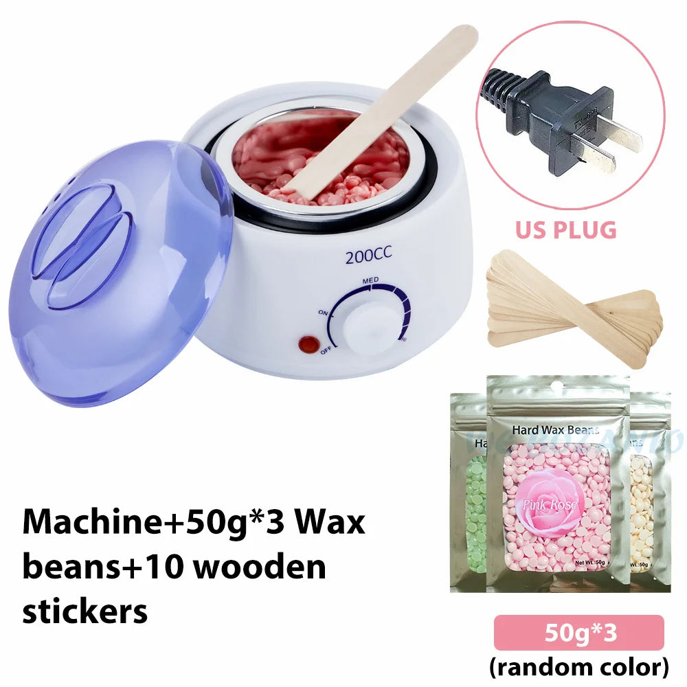 bathroom  200CC Wax Heater Warmer Hair Removal Machine For Hand Foot Body SPA Epilator Paraffin Wax Pot +Wax Beans + Wood Sticks