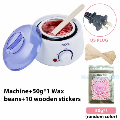 bathroom  200CC Wax Heater Warmer Hair Removal Machine For Hand Foot Body SPA Epilator Paraffin Wax Pot +Wax Beans + Wood Sticks