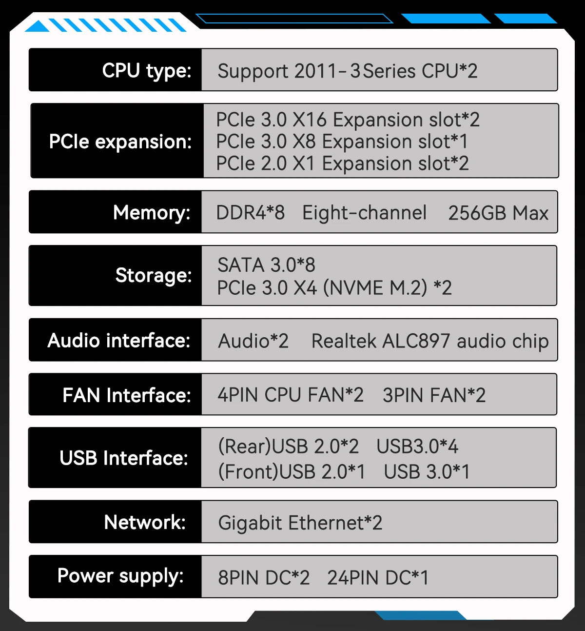 Laptop  MACHINIST X99 Dual CPU Motherboard LGA 2011-3 Support Dual Xeon Processor NVME SATA M.2 Slot 8 DDR4 RAM MAX 256G USB3.0 X99 MD8