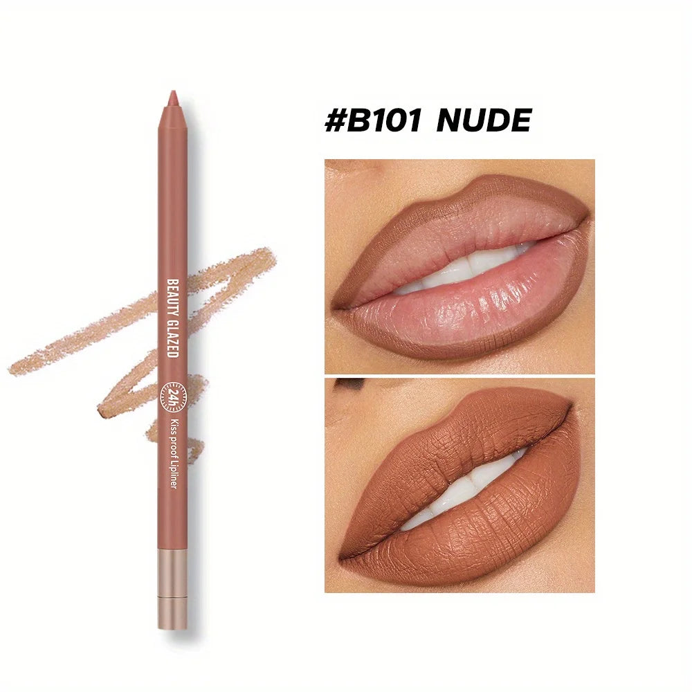 Makeup and face BEAUTY GLAZED 10 Color Lipliner High Pigment Matte Waterproof, Natural Shaping Lip Liner Lipstick Makeup