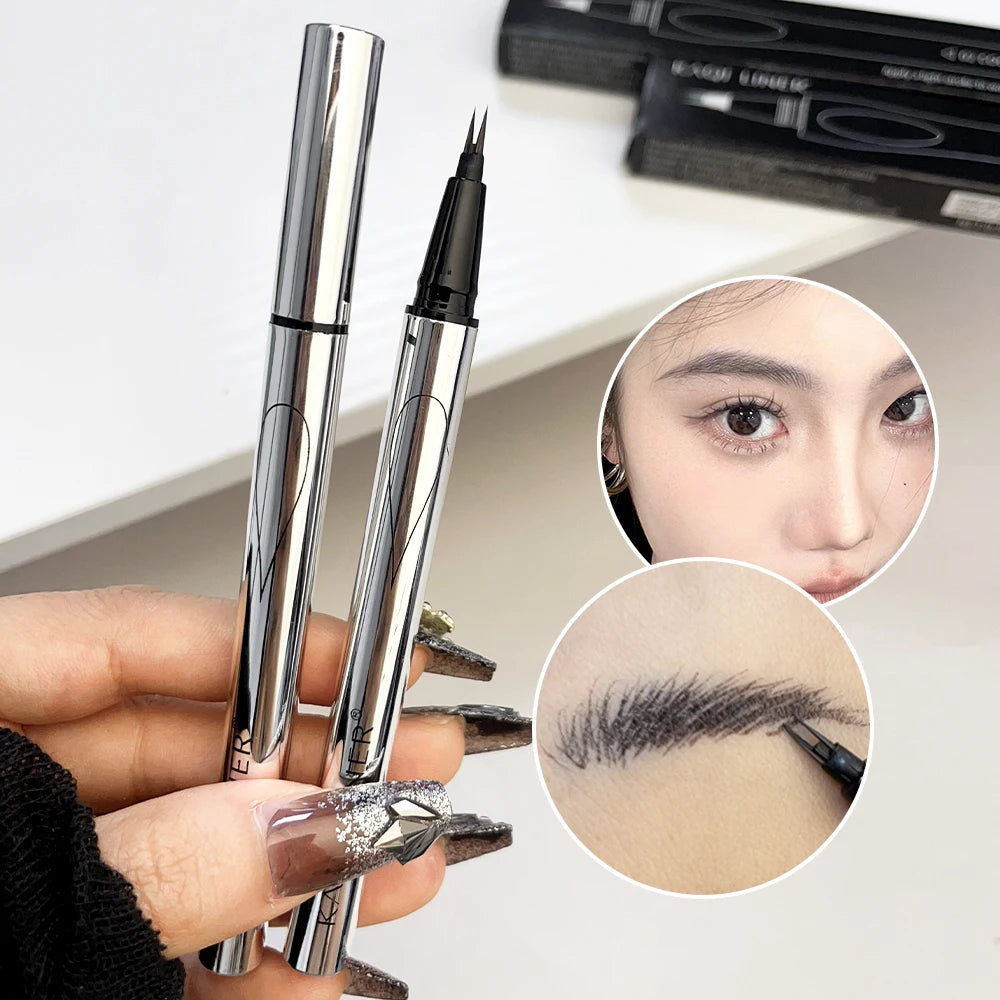 Makeup and face  2 Point Wild Liquid Eyebrow Pencil Lasting Eyebrow Tattoo Waterproof Eyeliner Lower Eyelash