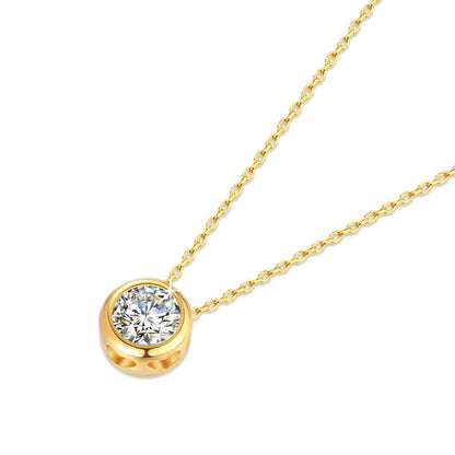 Jewellery   Moissanite Pendant 0.5ct Real 18k Gold Necklace Pure AU750 Diamond Fine Jewelry Wedding Anniversary