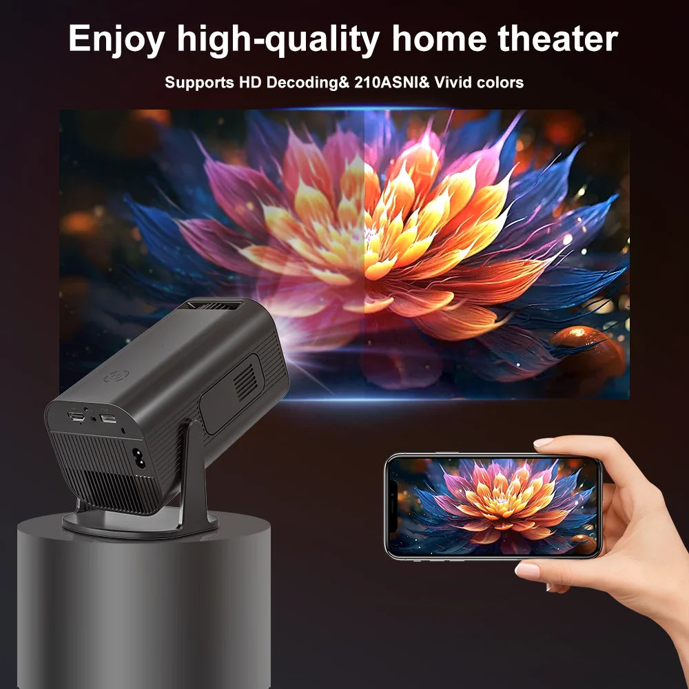 Mobile  Portable Smart Projector 210Ansi 1280*720P Android 11 BT5.0 2.4G&5G WIFI Home theater Media Player Beamer Travel LED Projector