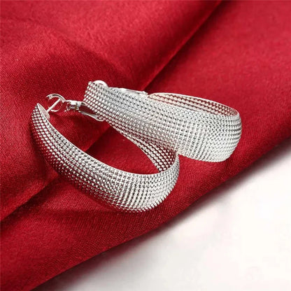 Jewellery 925 Sterling Silver Hoop Earrings For Women Wedding Gift Fine Europe Jewelry