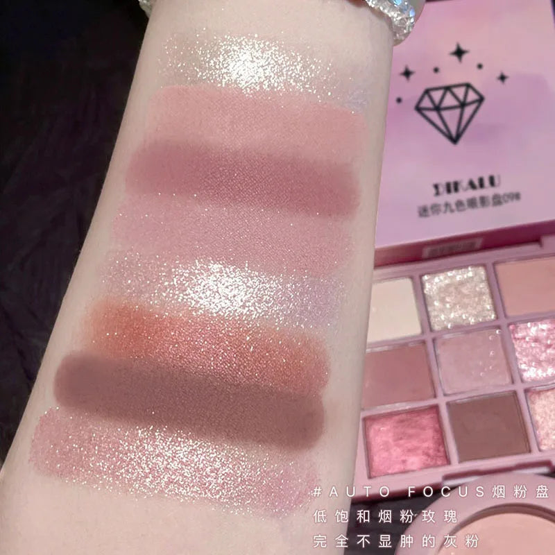 Makeup and face - 9-Color Eyeshadow Palette – Matte, Shimmer & Metallic Finishes