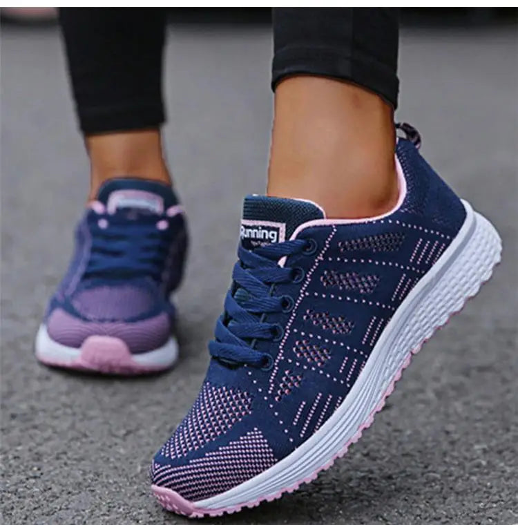 Woman shoes  New Breathable Women's Sneakers Fashion Comfortable  Sneakers Women Mesh Fabric Lace