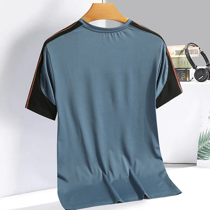 Men clothing  Ice Silk Thin Short Sleeve Quick Drying T-shirt for Men