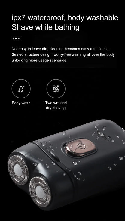 Bathroom Men's Double Floating Head Electric Shaver USB Rechargeable Dry Wet Beard Shaving Machine Body Face Hair Removal Trimmer Razor