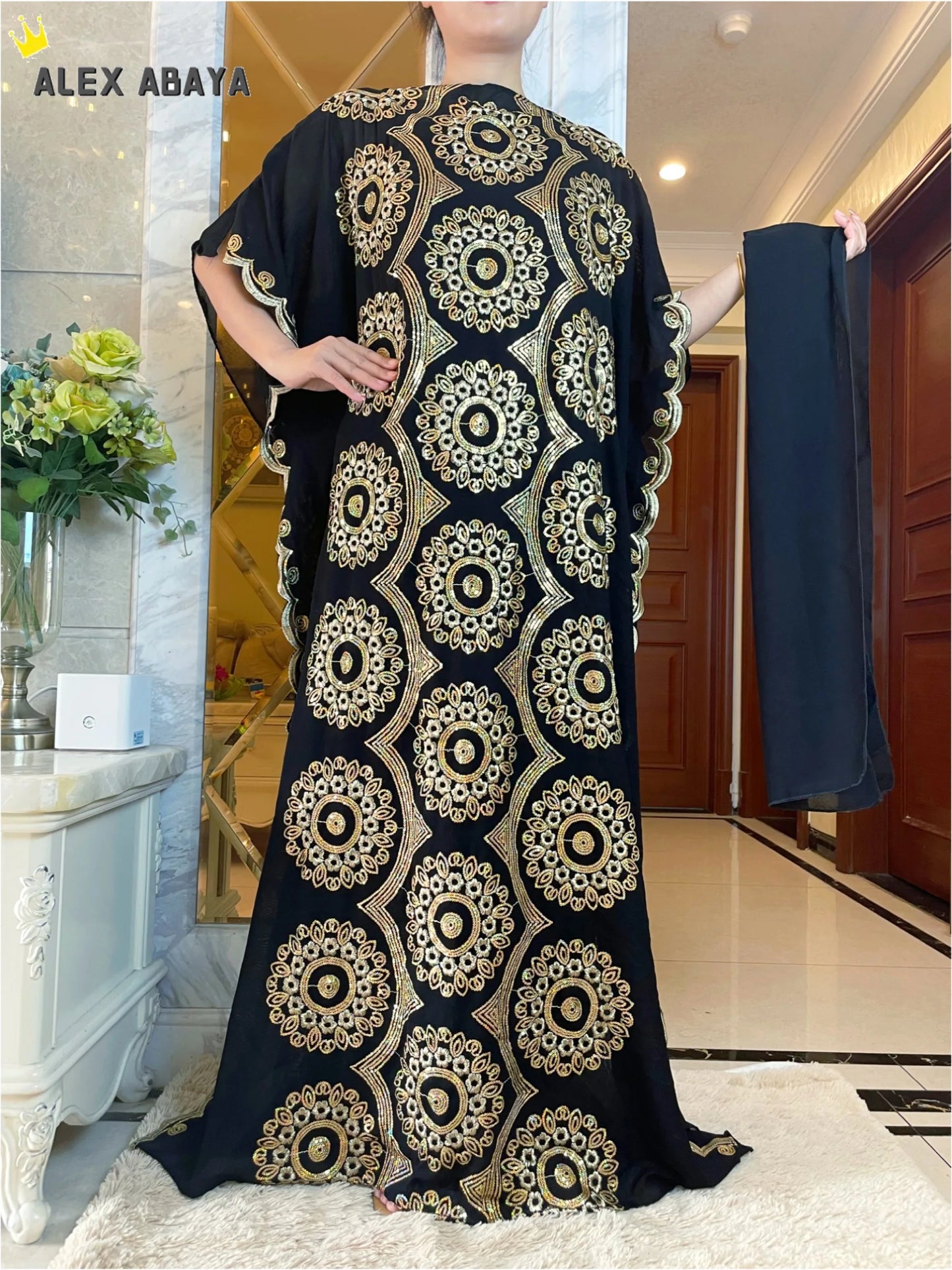 Muslim family   Free Shipping Muslim Abaya Dubai Turkey Muslim Hijab Dresses African Caftan  Party Elegant Islamic Embroidery Clothing AL034