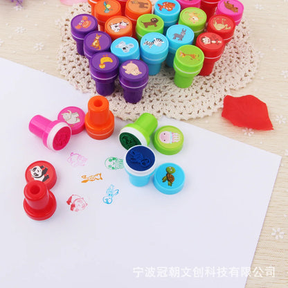 Toys 10pcs Assorted Stamps for Kids Self-ink Stamps Children Toy Stamps Smiley Face Seal Scrapbooking DIY Painting Photo Album Decor