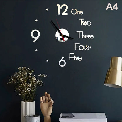 Living Room   Modern Design Creative Simple Digital Clock European Style DIY Silent Wall Clock Study Living Room Punch-Free Wall Sticker Clock