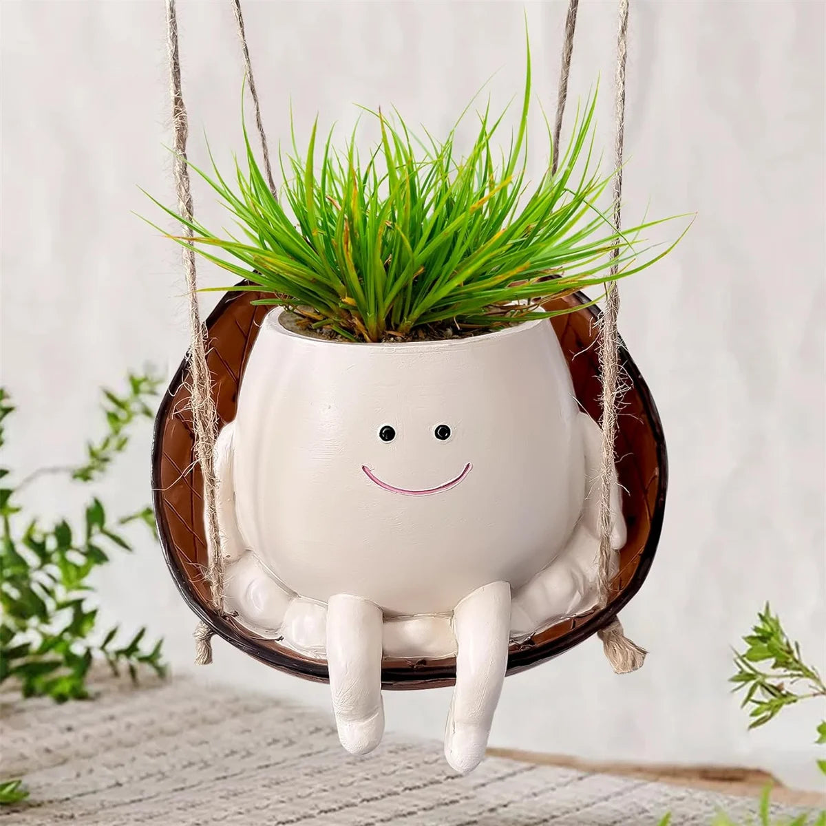 Outdoor Swing Face Planter Pot Planting Container Resin Wall Flowerpot Plant Growing Bowls Succulent  outdoor Pots Nursery Supplies Garden Décor