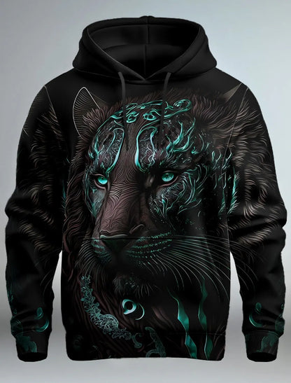 Men clothing  Graphic Lion Men's Fashion 3D Print Hoodie Streetwear Hoodies Long Sleeve