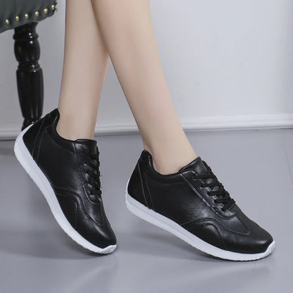 Woman shoes White leather Sneakers Sports vulcanized shoes Comfortable Spring Sneakers Casual Shoes 2024 Fashion School Tennis