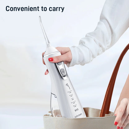 Bathroom Portable Dental Oral Irrigator Water Flosser USB Rechargeable 4 Nozzles Water Jet 300ml Water Tank Waterproof IPX7