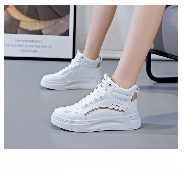 Woman shoes Maogu Woman Platform Fashion Shoes Casual Sneakers White Sports Shoe Ladies Boot Round Toe Elegant Autumn Women Warm Ankle Boots