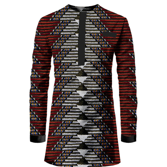 Muslim family   SEA&ALP Men's African Traditional Pattern Printed Casual Long Sleeve Dashiki Shirt Hidden Button Down Attire