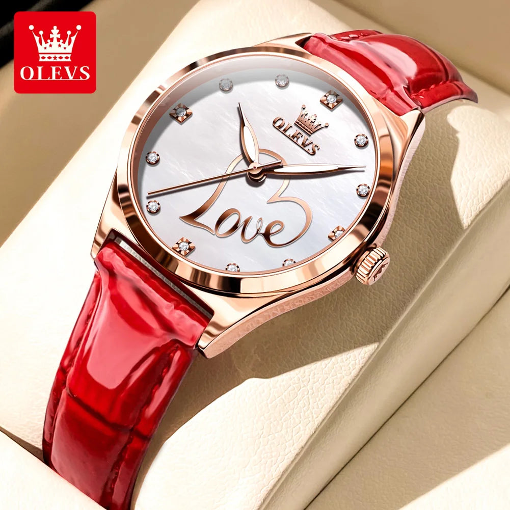 Jewellery   OLEVS Brand Watch Heart Shaped Waterproof Women's Quartz Watch 5580