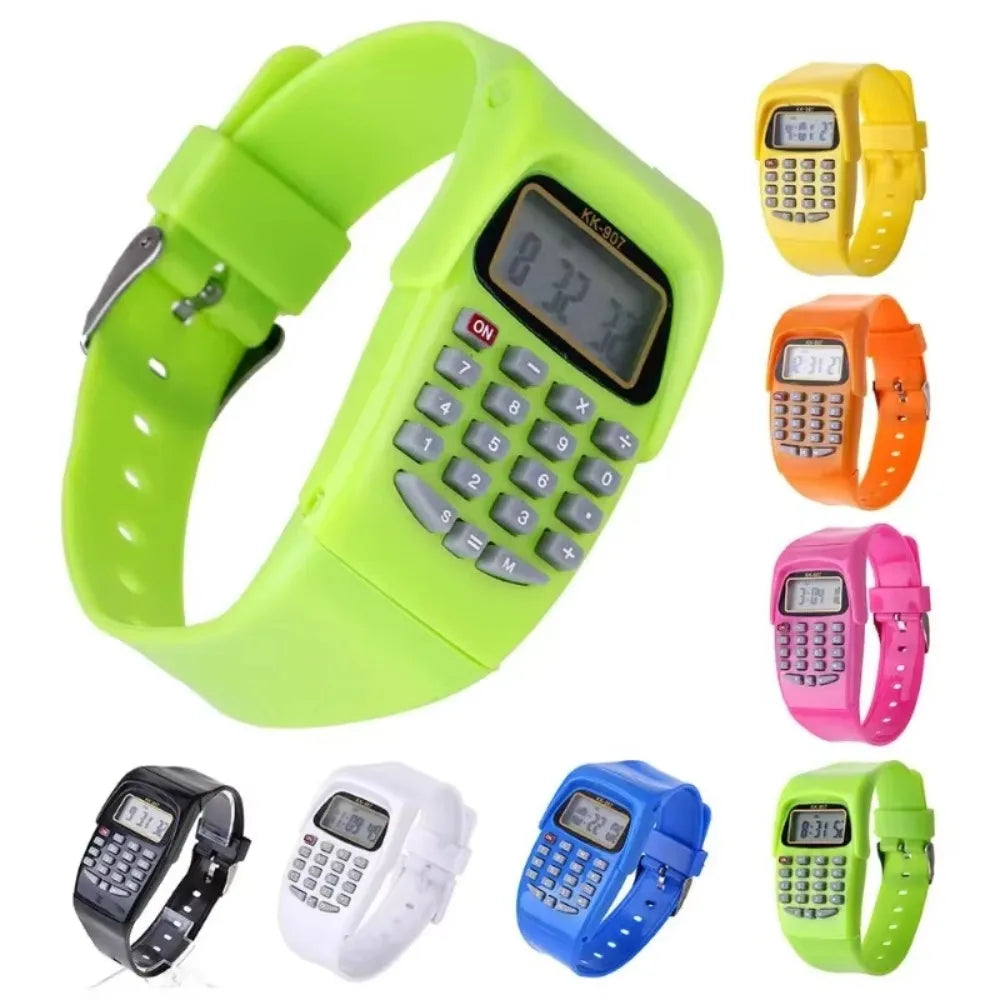 Jewellery   2 in 1 Fashion Digital Student Exam Special Calculator Watch Children Electronic Watch Time Calculator New Watch Mini Calculator