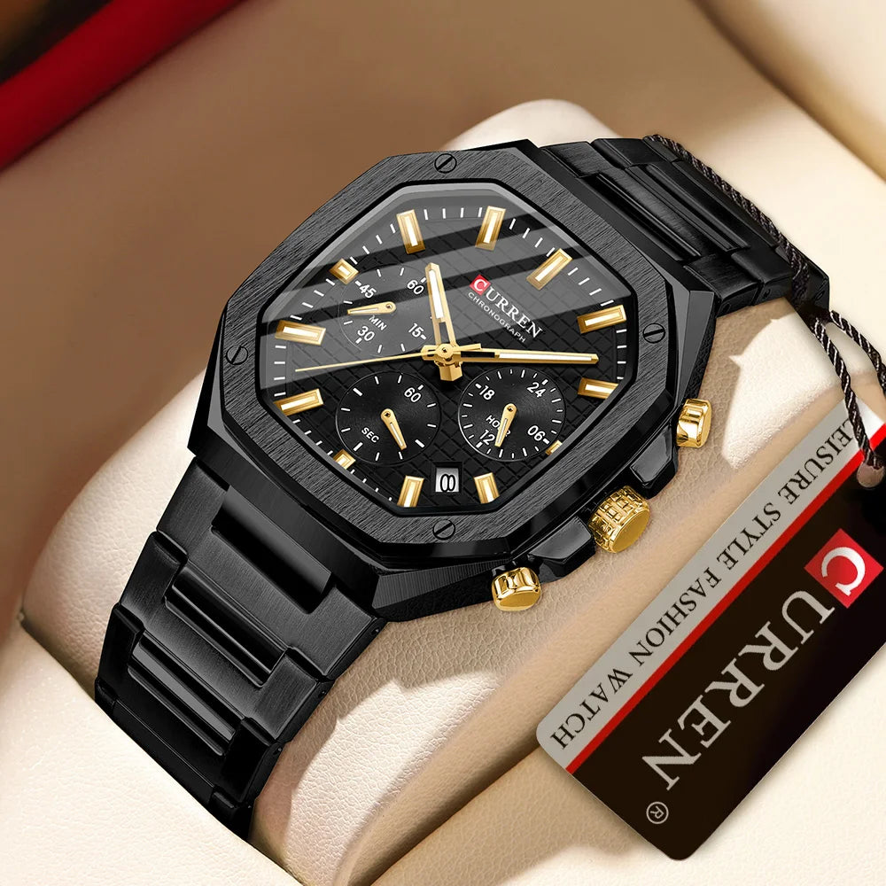 Jewellery   CUREEN Fashion Date Quartz Men Watches Top Brand Luxury Male Clock Chronograph Sport Mens Wrist Watch Relogio Masculino