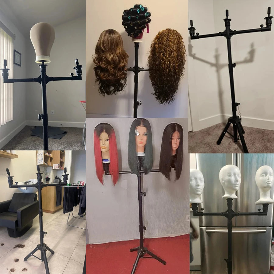 Style & Shine Hair  Wig Stand With Three Holders