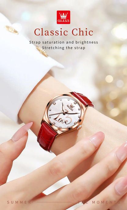 Jewellery   OLEVS Brand Watch Heart Shaped Waterproof Women's Quartz Watch 5580