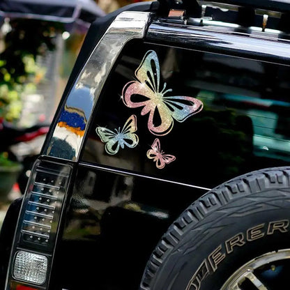 Car  3pcs/set Shining Stylish Butterfly Car Sticker Innovative imitation diamond sticker Shiny Cute Car Stickers Car Styling Cartoon