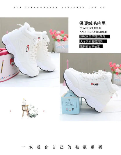 Woman shoes New High-quality Warm Cotton Shoes for Women High-top Short Plush Sports Women's Shoes Non-slip Casual Flat-soled Women's Shoes