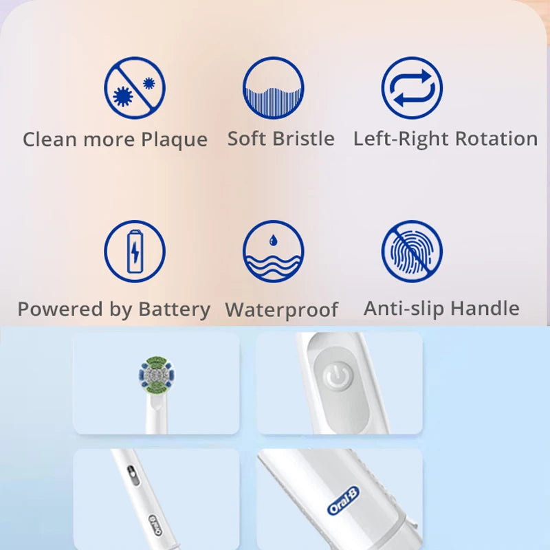 Bathroom  Oral-B Electric Toothbrush Rotating Toothbrush Battery Powered Brush