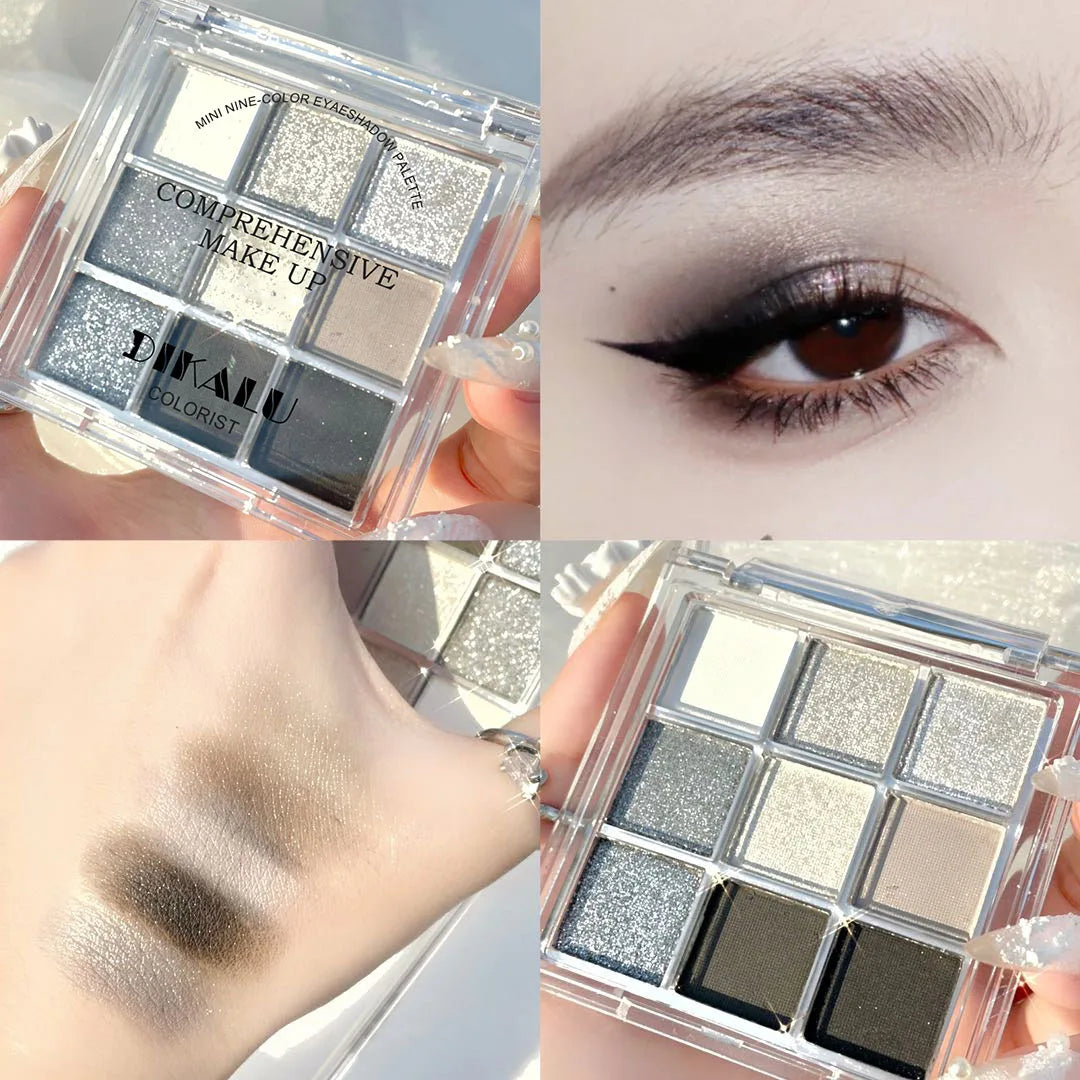 Makeup and face - 9-Color Eyeshadow Palette – Matte, Shimmer & Metallic Finishes