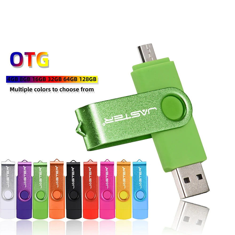 Laptop JADTER 2 IN 1 USB Flash Drive 128GB Key Chain Pen Drive 64GB Rotatable Memory Stick 32GB OTG for Phone U Disk Creative Gift 16GB