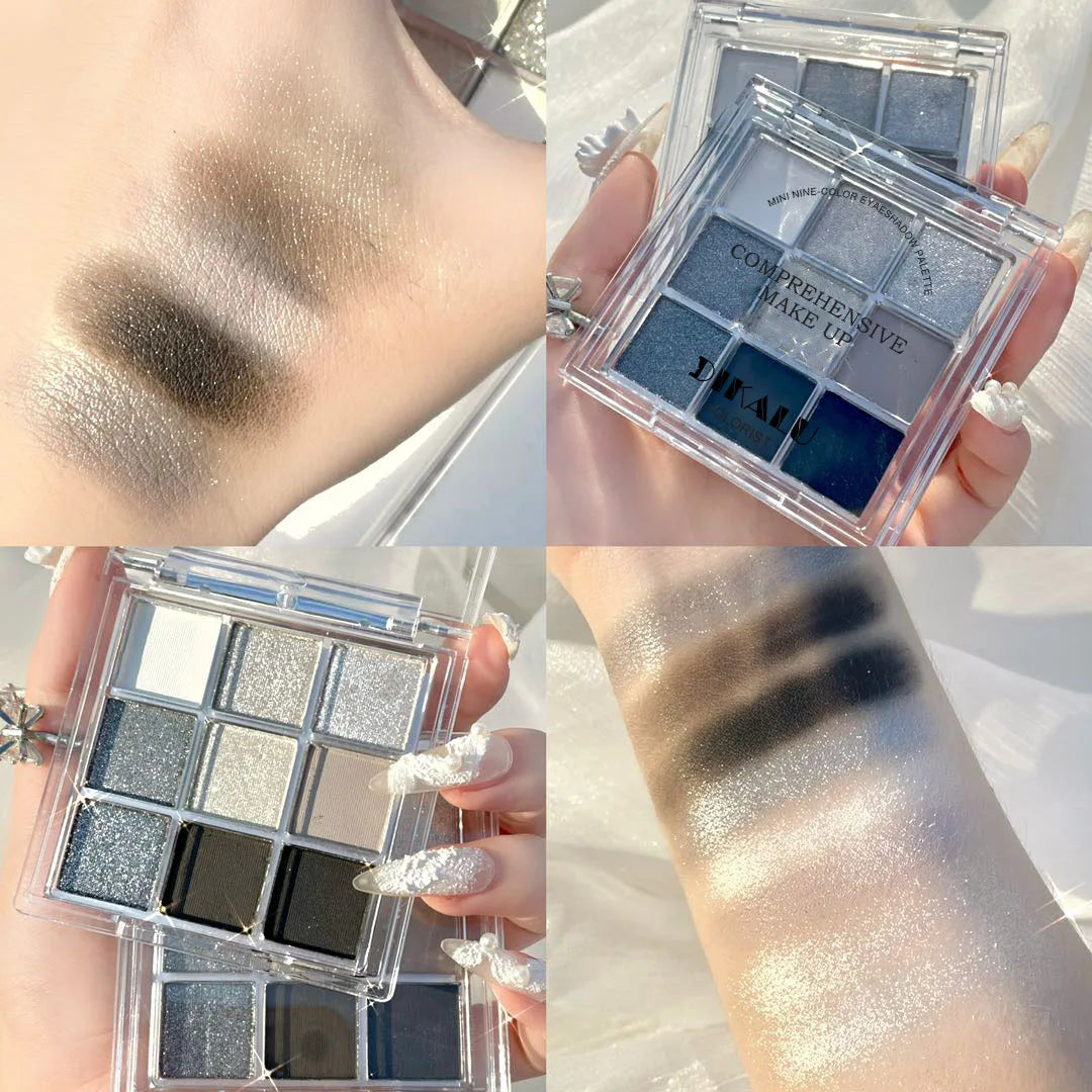 Makeup and face - 9-Color Eyeshadow Palette – Matte, Shimmer & Metallic Finishes