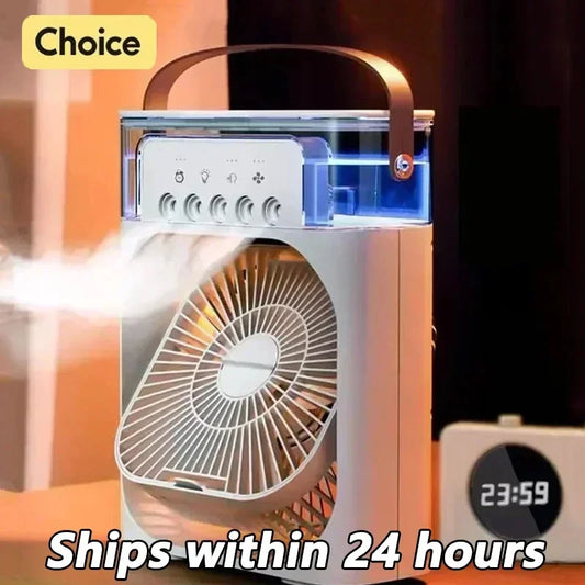 Kitchen Portable 3 In 1 Fan AIr Conditioner Household Small Air Cooler LED Night Lights Humidifier Air Adjustment Home Fans Dropshipping