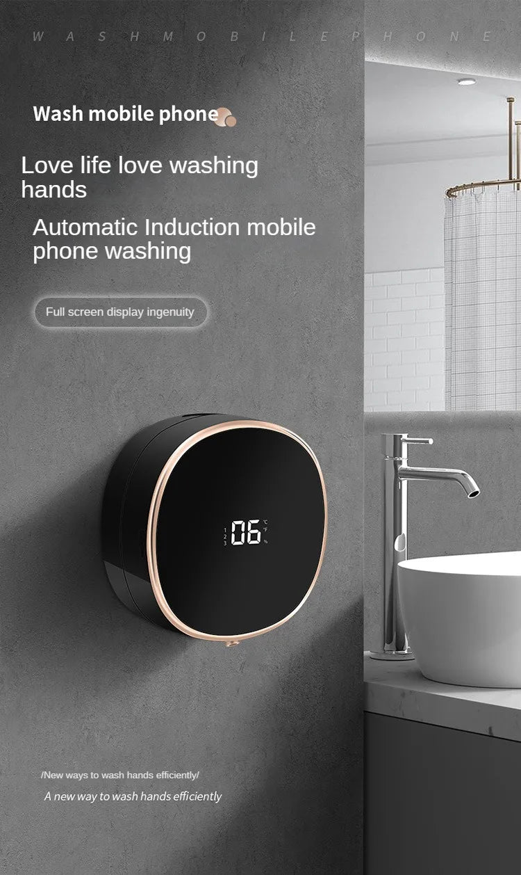 Bathroom Touchless Automatic Induction Hand Washer Sensor Foam Infrared Sensor Liquid Soap Dispenser With Temperature Digital Display