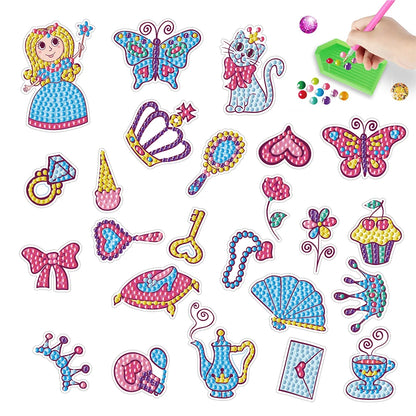 Toys 2 Sheets DIY Diamond Painting Stickers Kit Sticker by Numbers for Kid Diamond Mosaic Handicrafts Children Gift for Cup Decor