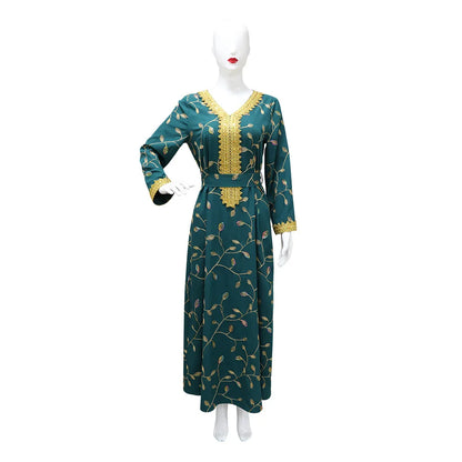 Muslim family   Ramadan Eid Abaya Embroider Dubai Turkey Muslim Hijab Dress Islamic Clothing African Dresses For Women Robe Musulmane Djellaba