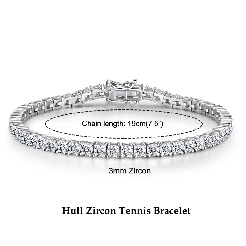 Jewellery   Anziw 925 Sterling Silver Plated 14K Gold Tennis Bracelet 3mm 5mm