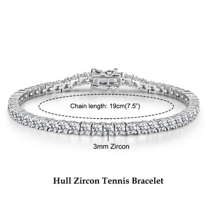 Jewellery   Anziw 925 Sterling Silver Plated 14K Gold Tennis Bracelet 3mm 5mm