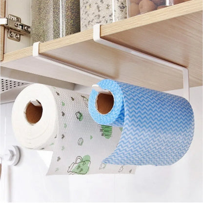 Kitchen Paper Roll Holder Towel Rack Hanging Shelf Bathroom Storage Toilet Rack Home Kitchen Tissue Accessoriy Wall Stand Hanger Kitchen