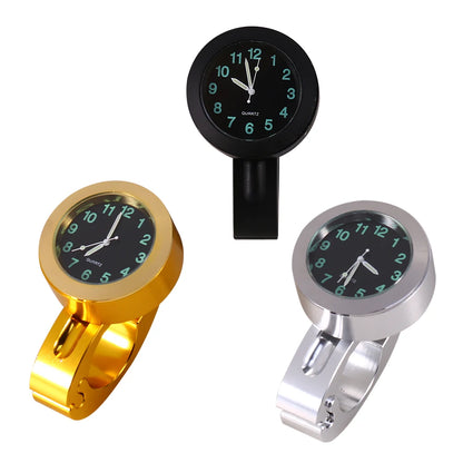 Car   Motorcycle Handlebar Watch Silver Handlebar Watch  7/8"‑1" Waterproof Motorbike Handlebar Mount Clock  Watch New