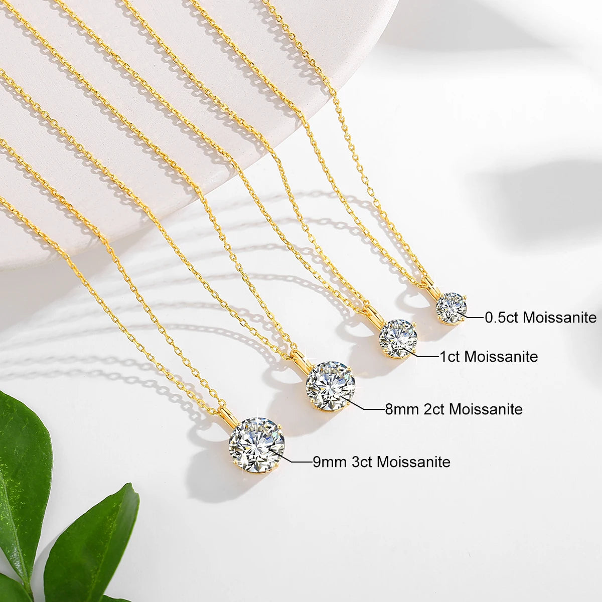 Jewellery    100% Real 14k Gold Moissanite Necklace For Women 6.5mm 1.0ct D Color AU585 K Gold Luxury Pendant Certificated Wholesale