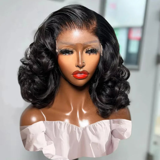 Crown & Glory Wigs   Short Bob Body Wave Transparent 13x4 13x6 Lace Front Human Hair Wigs Lace Frontal 5x5 Closure Brazilian Remy Hair Wig