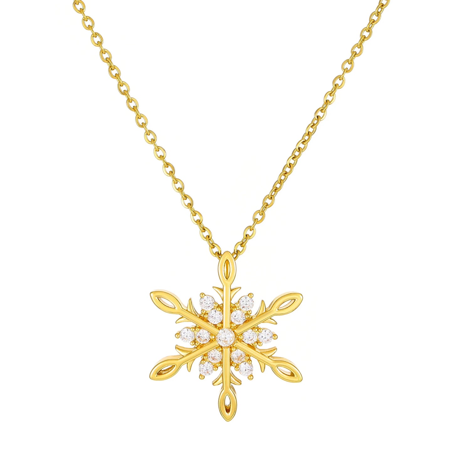 Jewellery   New Zircon Inlaid Snowflake Necklace with Female Instagram Style Creative Design Sense, Long Tassel Collarbone Chain