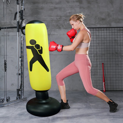 Fitness   160cm Inflatable Punching Bag Adults Kids PVC Boxing Sack Training Pressure Relief Exercise Punching Stand Fitness Equipment