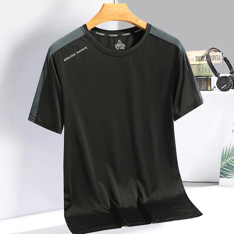 Men clothing  Ice Silk Thin Short Sleeve Quick Drying T-shirt for Men